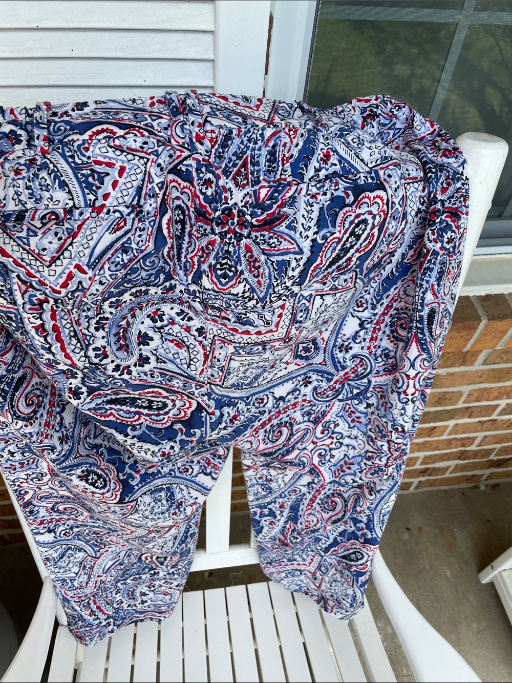 July 4th Capris. Red/white/blue-Talbots Paisley Capris - Picture 6 of 11